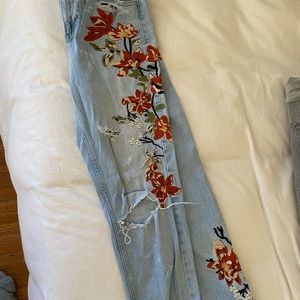 Top shop embroidered jeans